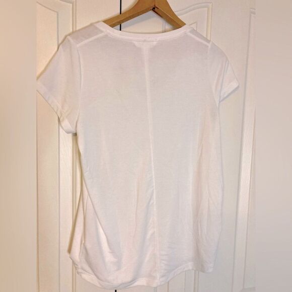 Athleta Basic White Scoop Neck Short Sleeve Basic Layering Tee Shirt XS - Picture 3 of 8